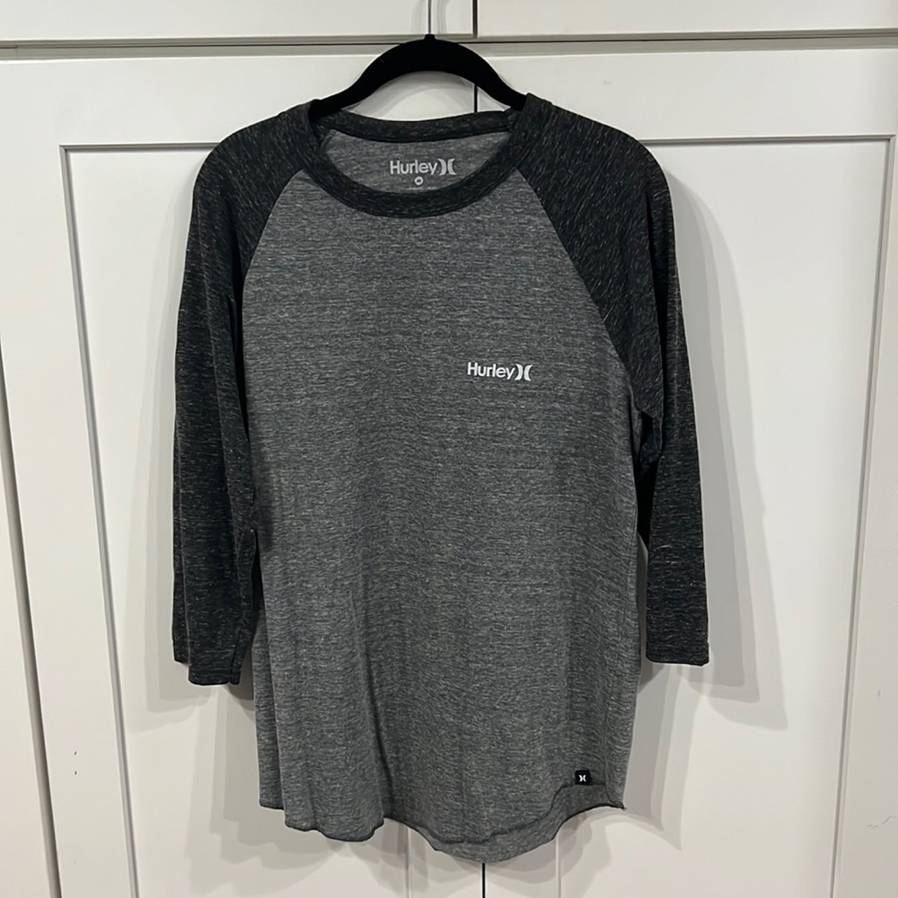 Men’s Hurley, 3/4 sleeve, Raglan shirt, Grey